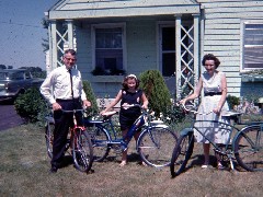 Bruce, Becky, Julia (Judy) Kish Dorrough (bicycles, bikes)
